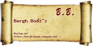 Bergh Boáz névjegykártya
